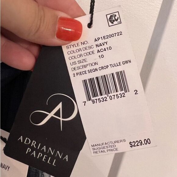 Adrianna Papell Two-Piece Embellished Dress with Tulle Skirt - Picture 10 of 10